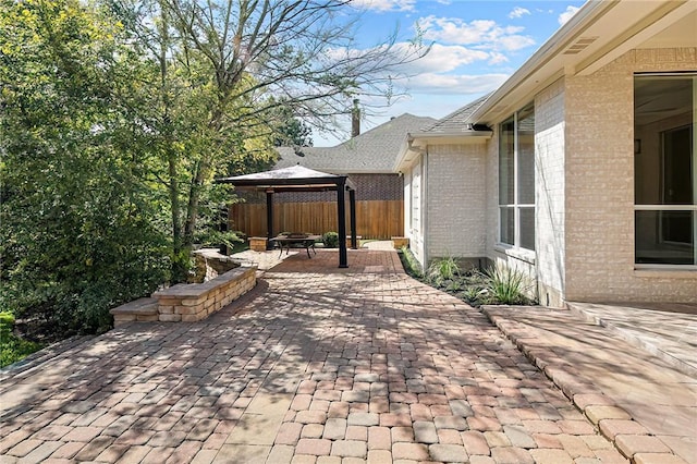 view of patio / terrace with a gazebo