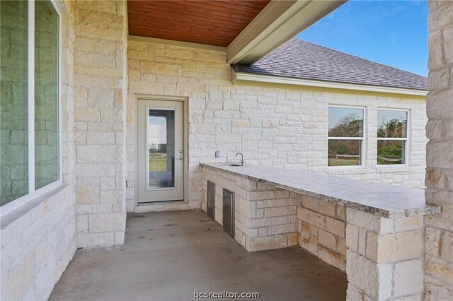 view of patio / terrace with sink