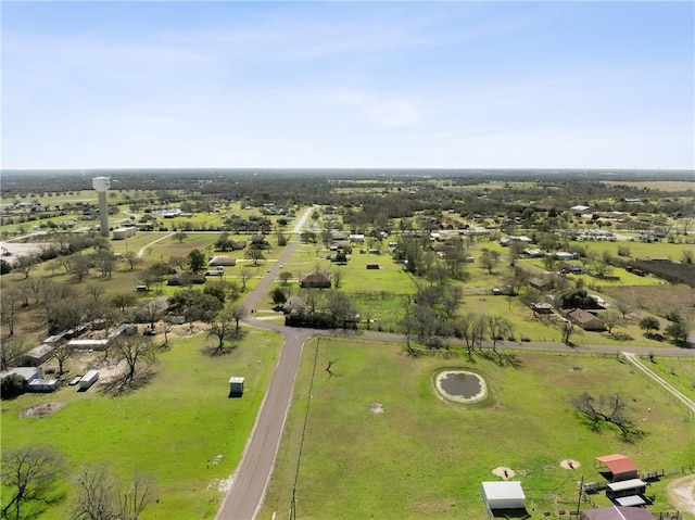 aerial view featuring a rural view