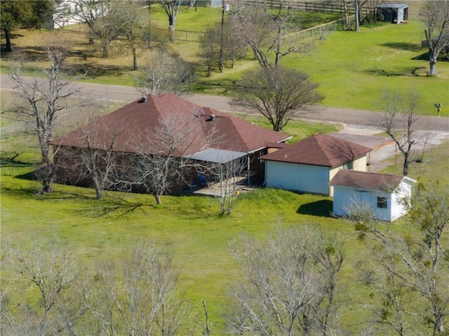 bird's eye view with a rural view