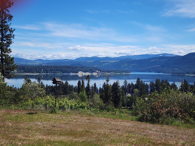 mountain view with a water view