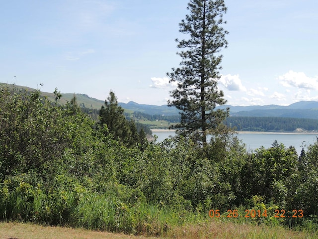 mountain view with a water view