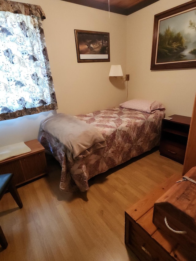 bedroom featuring light wood-type flooring