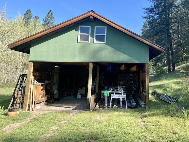 view of garage