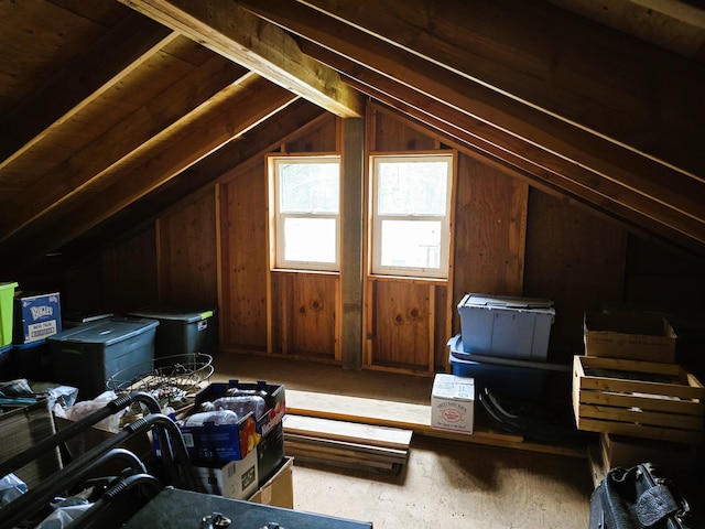 view of unfinished attic
