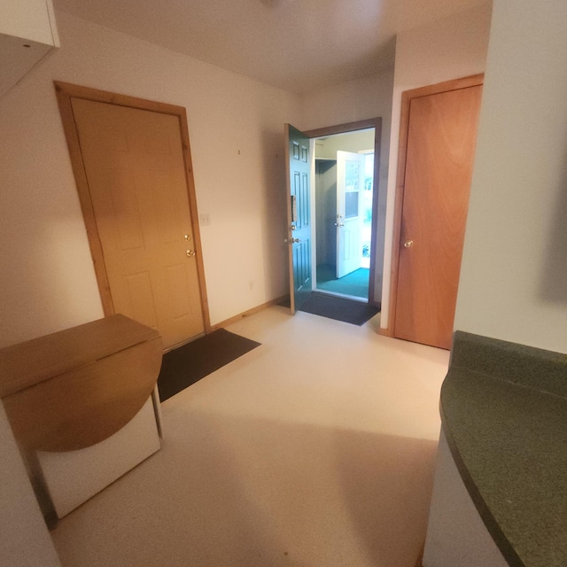 interior space featuring carpet