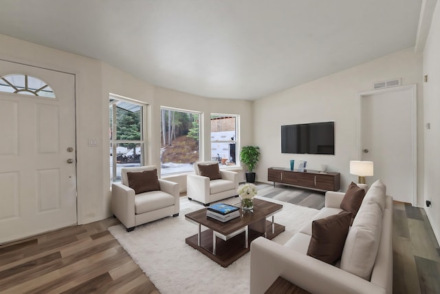 4087 Hesseltine Rd, Valley, WA 99181 - living area with wood finished floors and visible vents