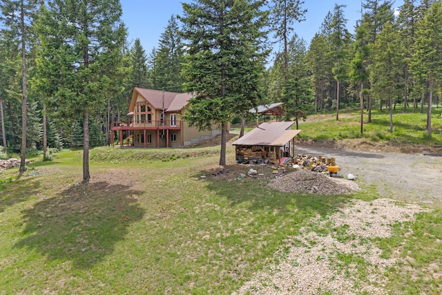 1157 Orin-Rice Rd, Colville, WA 99114 - view of green lawn with a wooden deck
