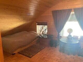 3164 Denney Ranch Way, Kettle Falls, WA 99141 - bedroom featuring wooden ceiling and vaulted ceiling