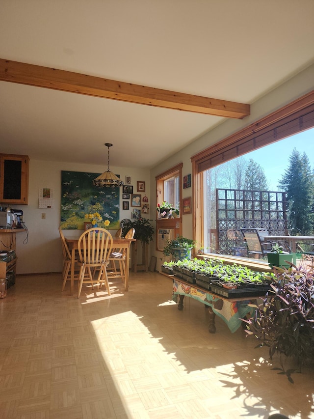 3164 Denney Ranch Way, Kettle Falls, WA 99141 - dining room with beamed ceiling