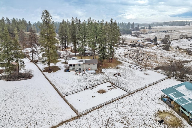 view of snowy aerial view