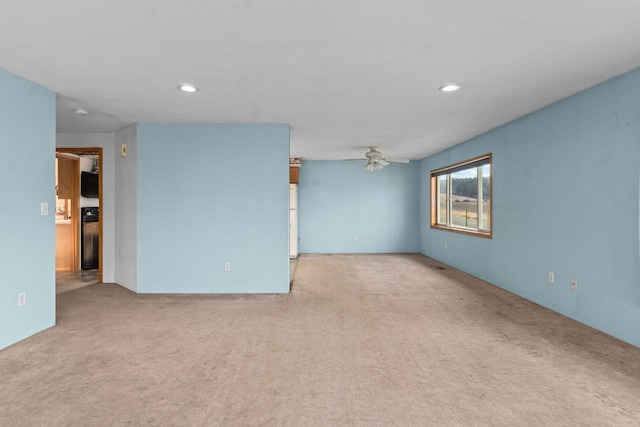 2829 Cottonwood Creek Rd, Chewelah, WA 99109 - empty room with carpet floors, a ceiling fan, and recessed lighting
