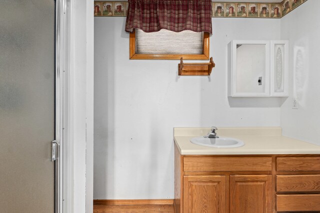 2829 Cottonwood Creek Rd, Chewelah, WA 99109 - bathroom with vanity and a stall shower