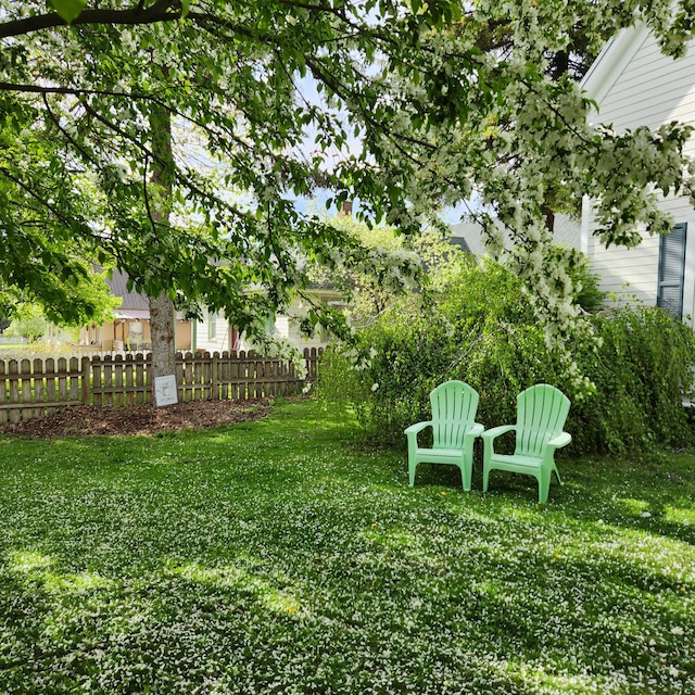 view of yard with fence