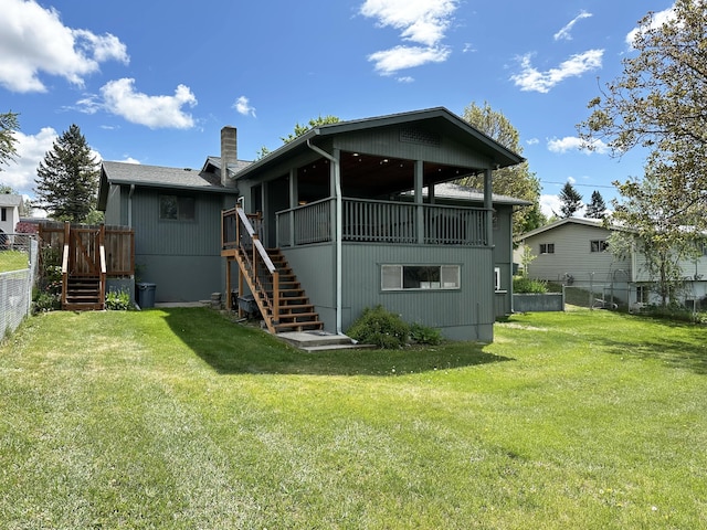 824 S Chester St, Colville, WA 99114 - rear view of house featuring stairway and a chimney