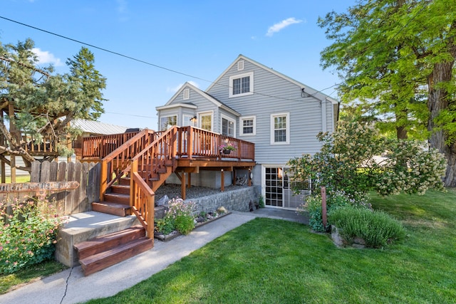 680 S Cedar St, Colville, WA 99114 - rear view of house featuring a deck and stairway