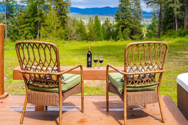 3475B Waitts Lk Rd, Valley, WA 99181 - view of patio / terrace featuring a deck with mountain view