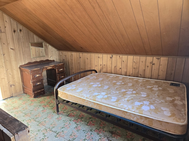 901 N 3rd St E, Chewelah, WA 99109 - bedroom featuring wood ceiling, lofted ceiling, and wooden walls
