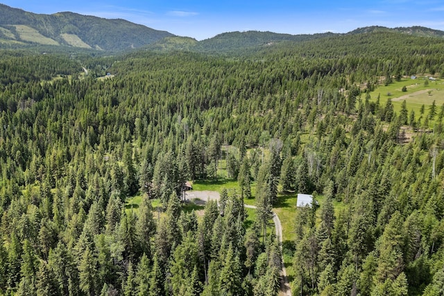 aerial view featuring a mountain view