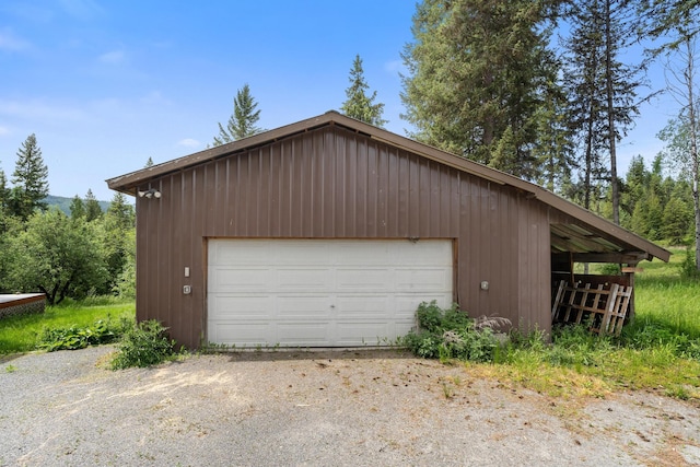 view of garage