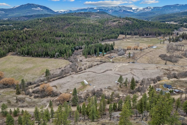 3032 Wrights Valley Rd, Chewelah, WA 99109 - birds eye view of property with a forest view and a mountain view