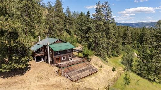 3439 Northport Flat Creek Rd Unit B, Kettle Falls, WA 99141 - view from above of property with a heavily wooded area
