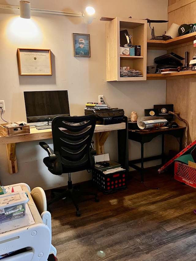 office area featuring wood finished floors