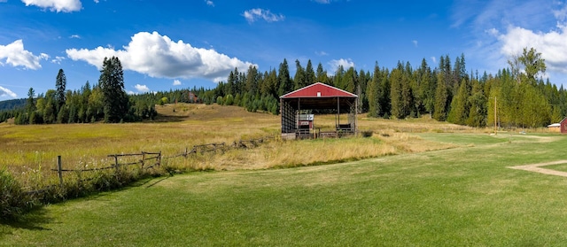 view of yard featuring a rural view