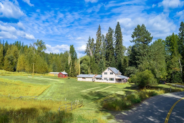 1873 Greenhouse Rd, Ione, WA 99139 - exterior space featuring a lawn, an outbuilding, and a rural view