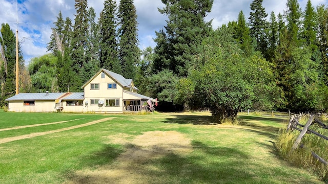 view of yard with a porch