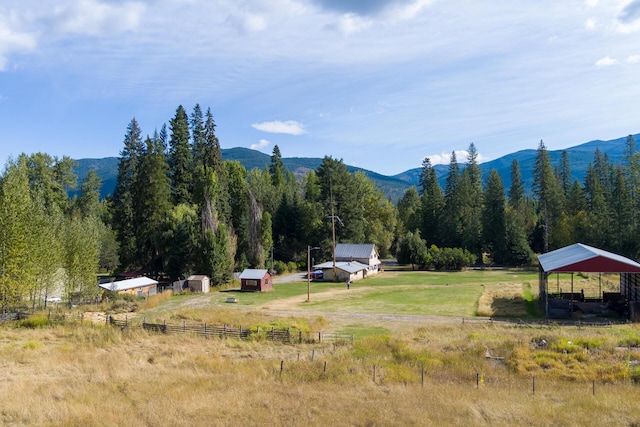 mountain view with a rural view