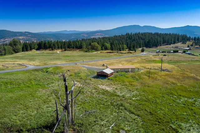 property view of mountains with a rural view and a wooded view