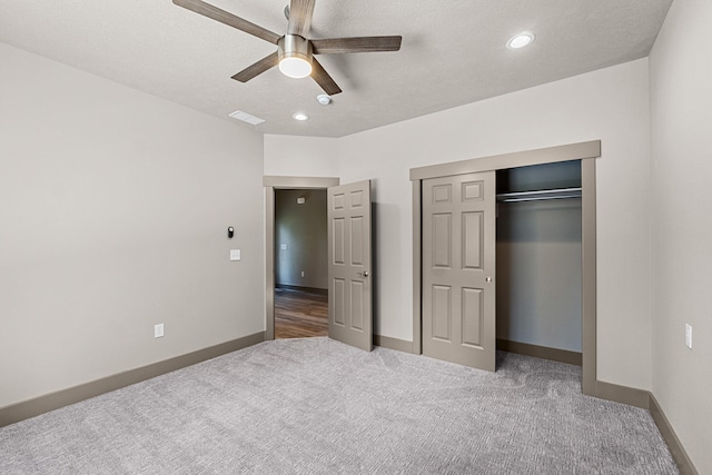 231 Hogans Way, Chewelah, WA 99109 - carpeted bedroom with recessed lighting, a ceiling fan, and a closet