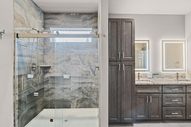 231 Hogans Way, Chewelah, WA 99109 - bathroom featuring a shower stall and double vanity