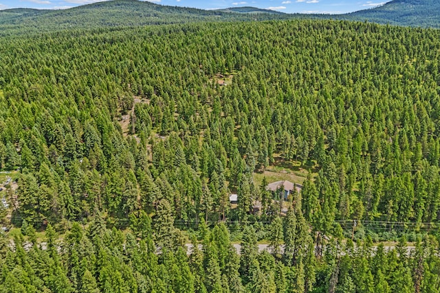 2184 Clugston Onion Creek Rd, Colville, WA 99114 - aerial overview of property's location with a heavily wooded area and mountains