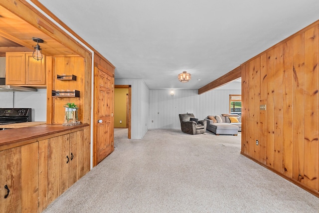 2184 Clugston Onion Creek Rd, Colville, WA 99114 - living room with carpet floors and wooden walls