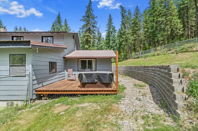 2184 Clugston Onion Creek Rd, Colville, WA 99114 - rear view of property with a wooden deck and a fenced backyard