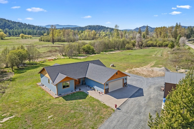aerial view featuring a mountain view