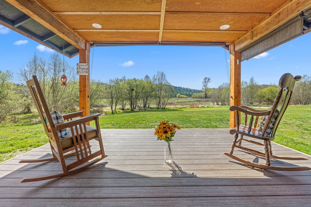 deck with a yard