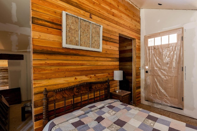 4004 N P Northport Flat Creek Rd, Northport, WA 99157 - bedroom with rustic walls