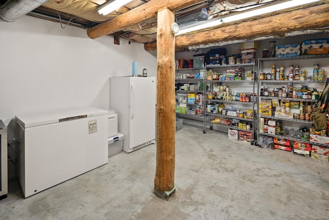 2751 Rathbun Way, Chewelah, WA 99109 - unfinished basement with white fridge and freestanding refrigerator