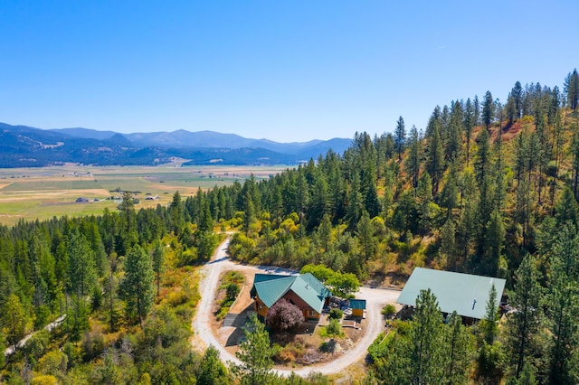 2751 Rathbun Way, Chewelah, WA 99109 - aerial view featuring a forest view and a mountain view
