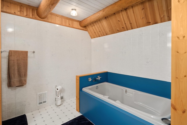 2751 Rathbun Way, Chewelah, WA 99109 - bathroom with tile walls, a garden tub, and visible vents