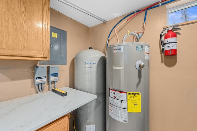 utilities with electric panel and electric water heater