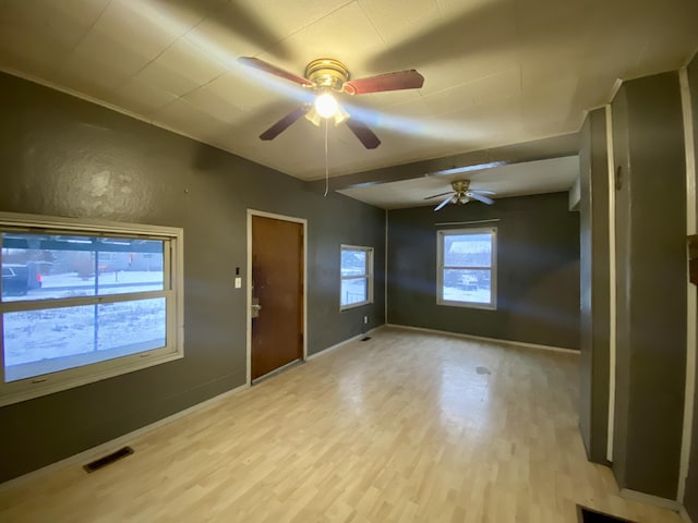530 Kalmia St, Kettle Falls, WA 99141 - spare room with light hardwood / wood-style floors and ceiling fan