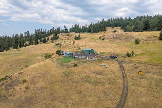 bird's eye view with a rural view