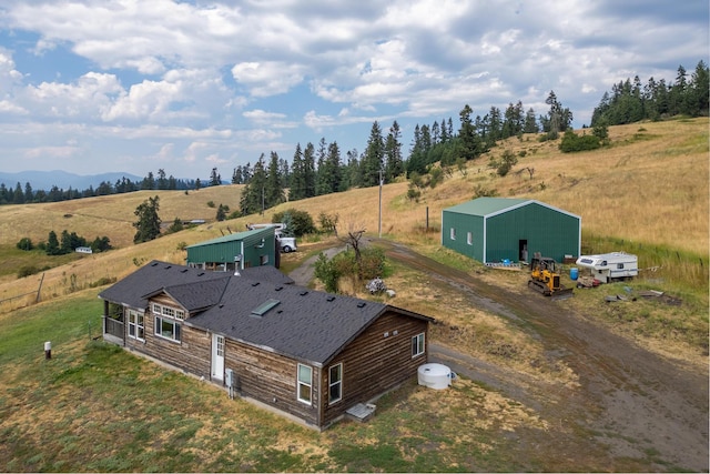 drone / aerial view featuring a rural view