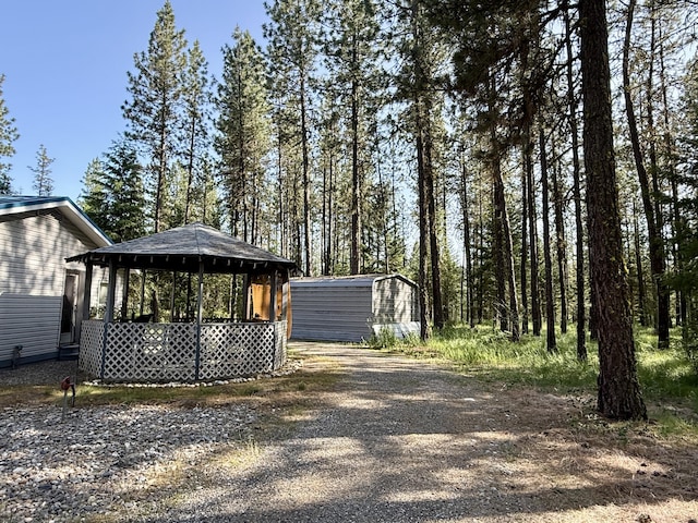 1874 Brooks Rd, Evans, WA 99126 - view of yard with a storage shed and a gazebo