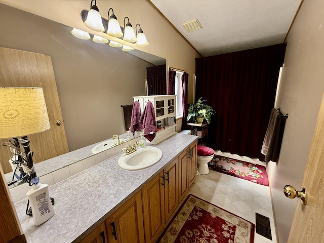 1874 Brooks Rd, Evans, WA 99126 - bathroom with vanity and a chandelier
