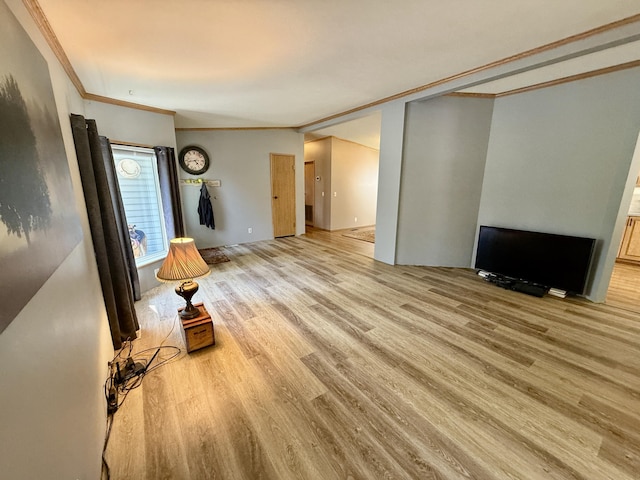 1874 Brooks Rd, Evans, WA 99126 - unfurnished living room featuring ornamental molding and wood finished floors